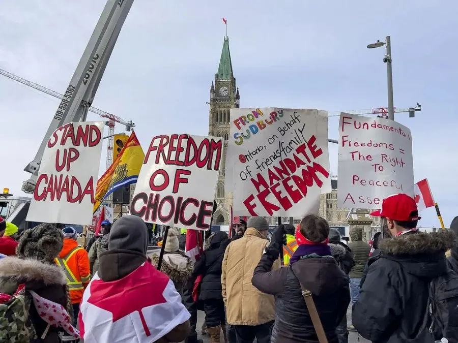 Anti-vaccine mandate protests continue in downtown Ottawa on Friday, Feb. 4, 2022.
