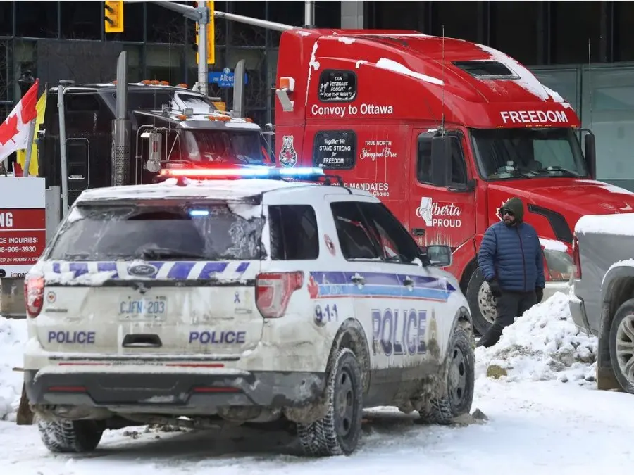 Anti-vaccine mandate protesters and truckers protesting their eighth day in Ottawa Friday.