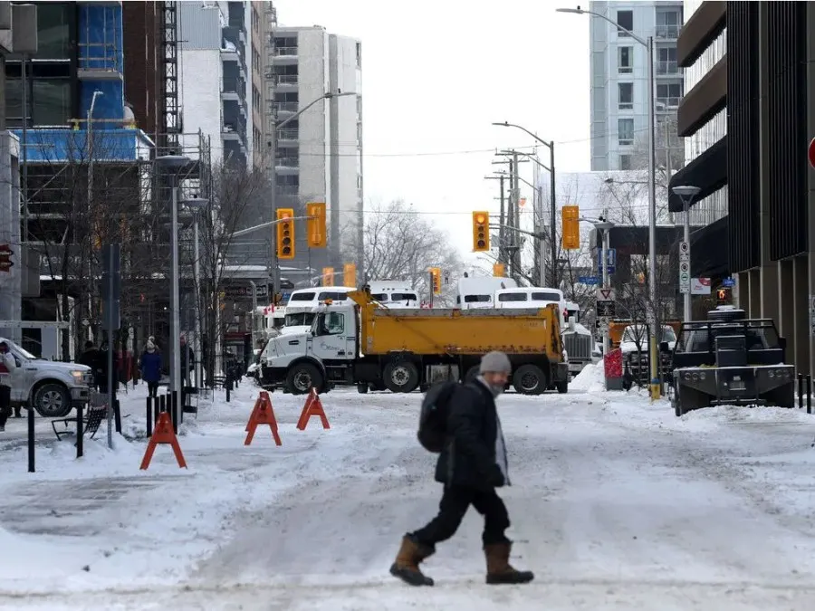 Anti-vaccine mandate protesters and truckers protesting their eighth day in Ottawa Friday.