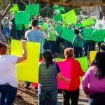 Amy’s Kitchen supporters and allied employees rally in front of the Santa Rosa production facility on Friday, Feb. 4, 2022, after recent complaints in the news about working conditions by other employees. (Photo by John Burgess/The Press Democrat)