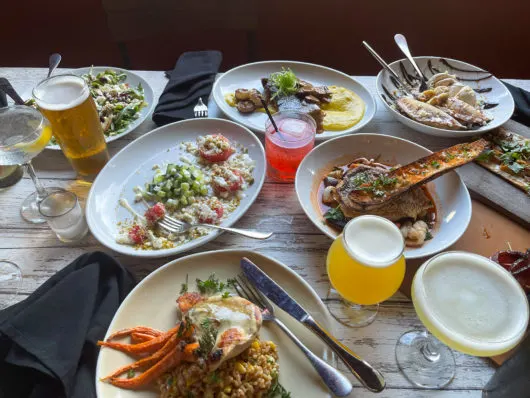a sample menu from 801 Craft Kitchen & Spirits